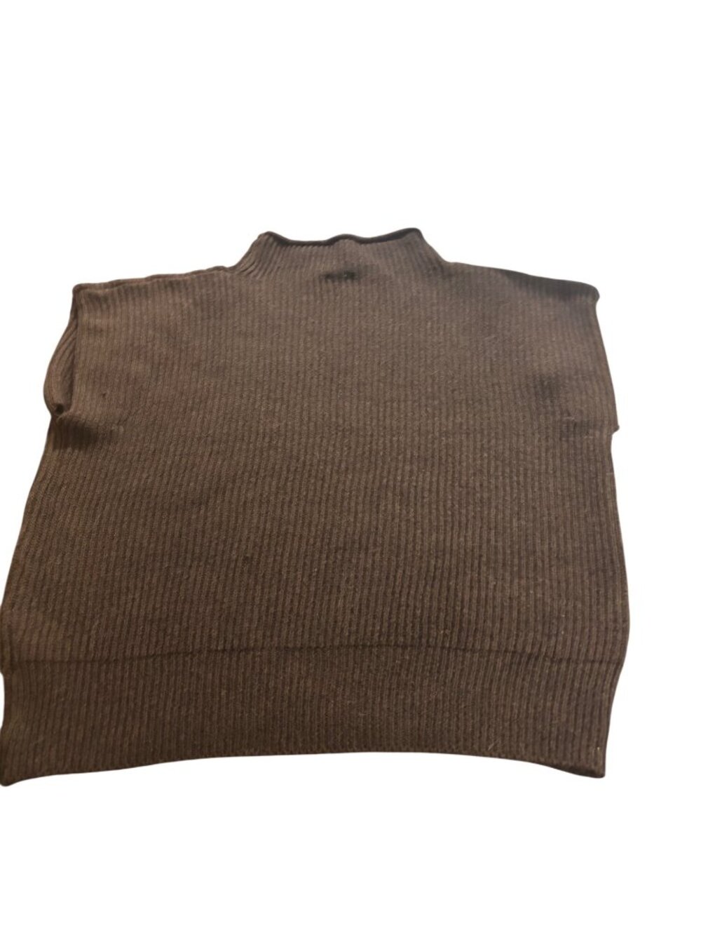Lelis Brown Ribbed Knit Mock Neck Sweater Sleeveless Womens M
